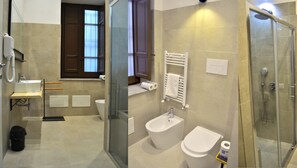 Phòng đôi Deluxe, quang cảnh thành phố | Phòng tắm | Buồng tắm vòi sen, máy sấy tóc, khăn tắm, xà phòng 