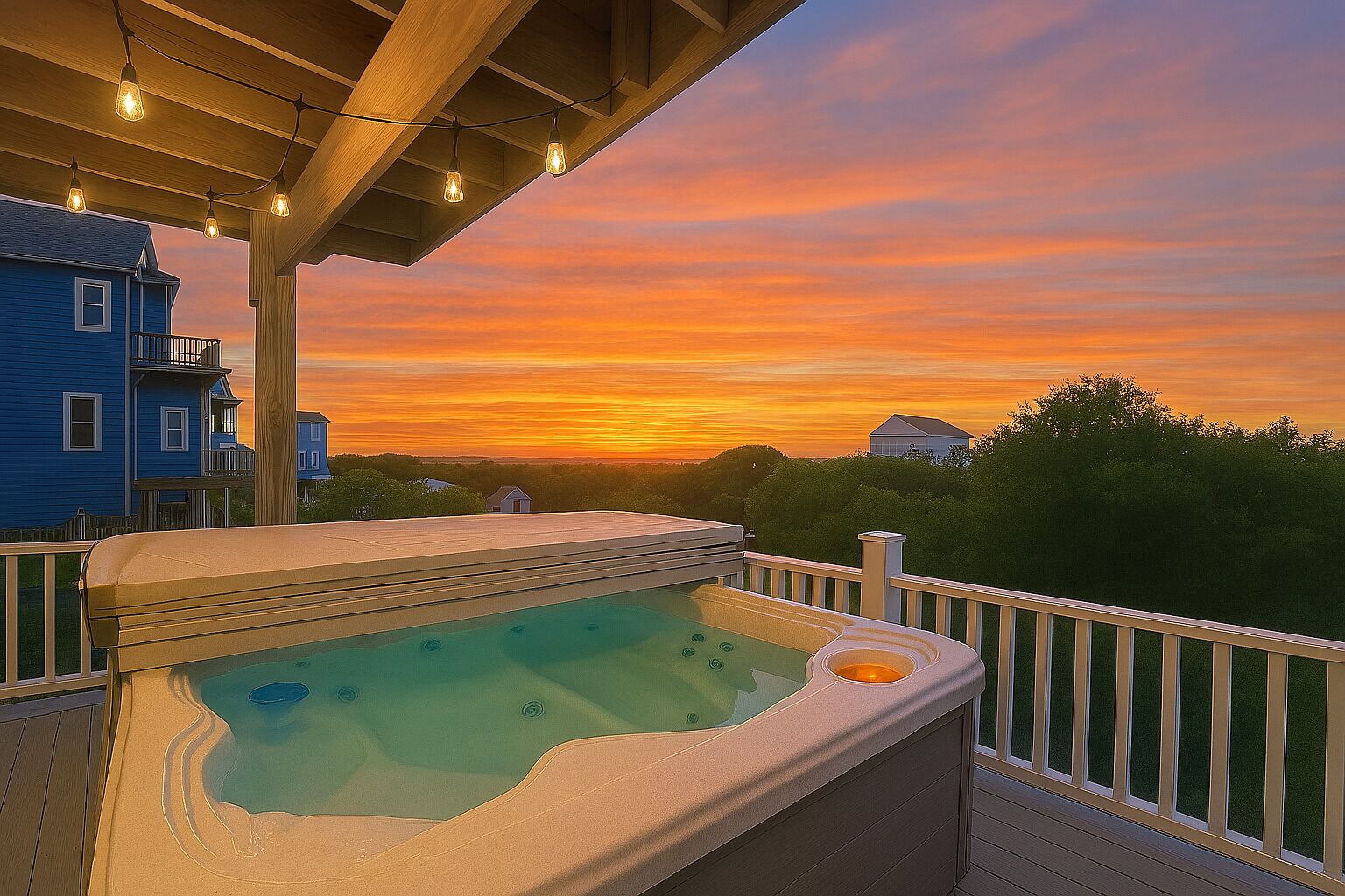 evenings in the hot tub at sunset are iconic.