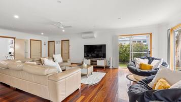 Smart TV, books, stereo