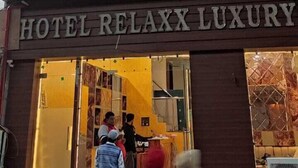 A hotel with a sign reading "HOTEL RELAXX LUXURY". - Hotel Relaxx Luxury (Amritsar)