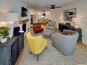 Condo, Multiple Beds, Balcony, Pool View (#211 - No Pets) | Living area - Fantasea Cove by Silver Sands Vacation Rentals (Port Aransas)
