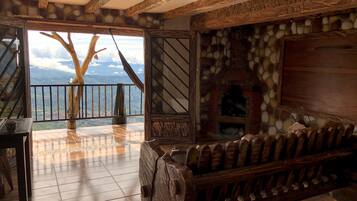 Cabana, vista para a montanha | Área de estar