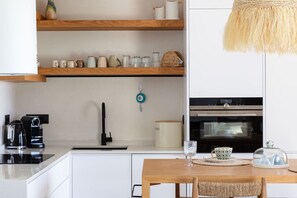 Fridge, microwave, oven, stovetop - Seaview in South Crete Villa w/Heated Pool and BBQ (Rethymno)