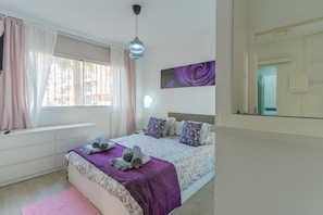 1 bedroom, iron/ironing board, bed sheets