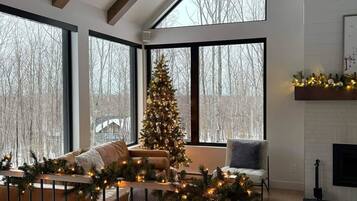 Télévision, cheminée