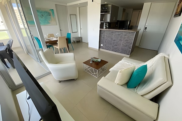 Family Apartment | Living area | Flat-screen TV - Apartamentos Velas al Mar - by SOHO (Santa Marta)