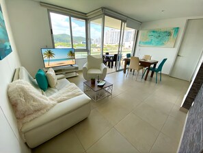 Family Apartment | Living area | Flat-screen TV - Apartamentos Velas al Mar - by SOHO (Santa Marta)