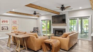 Smart TV, fireplace, video games