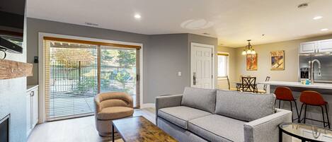 TV, fireplace, DVD player