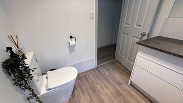 Doccia, asciugacapelli, asciugamani, sapone