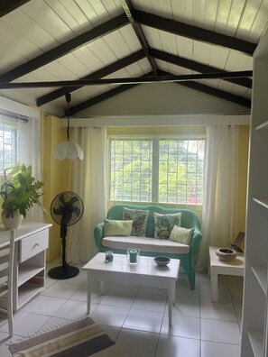 Living area - Garden Delight Secret Cottage. Very cosy!  (Rodney Bay)