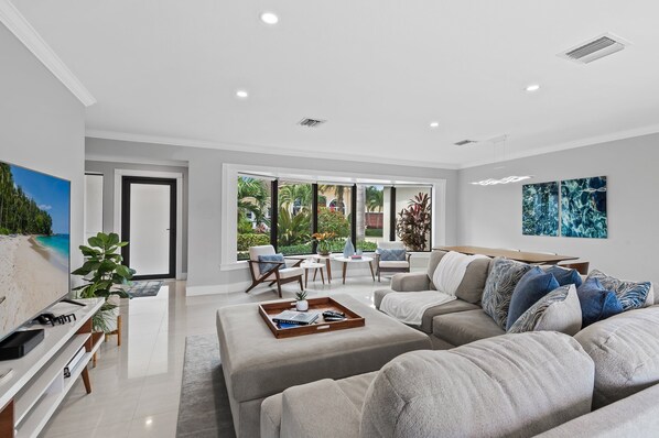 Smart TV, table football, books