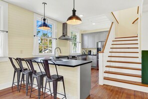 Fridge, microwave, oven, stovetop - Historic 3 Unit Beach House for Families and Gathering (Tybee Island)