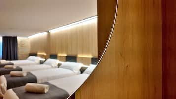 Family Room | Premium bedding, memory foam beds, desk, laptop workspace