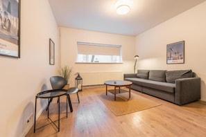 Apartment, 1 Bedroom, Garden View | Living area | 20-inch LCD TV with cable channels - Day Dream Soleyjargata Apartments (Reykjavik)
