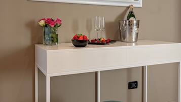 Suite | Premium bedding, down comforters, memory foam beds, minibar