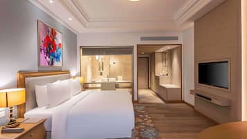 1 quarto, roupas de cama premium, edredons de pluma, frigobar