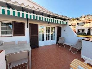 Outdoor dining - Apartment for 6 with a private terrace in Son Bou (Son Bou)