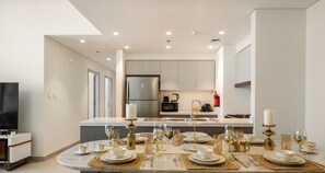Luxury Apartment, Balcony, City View | Dining room
