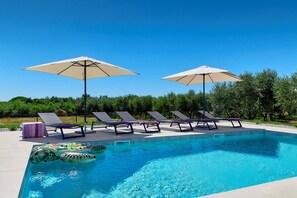 Pool - Villa Borina with swimming pool located in a quiet place surrounded by olive trees (Loborika)