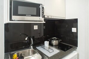 Fridge, microwave, toaster