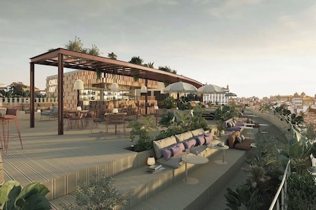 Terrasse sur le toit. The Social Hub Porto