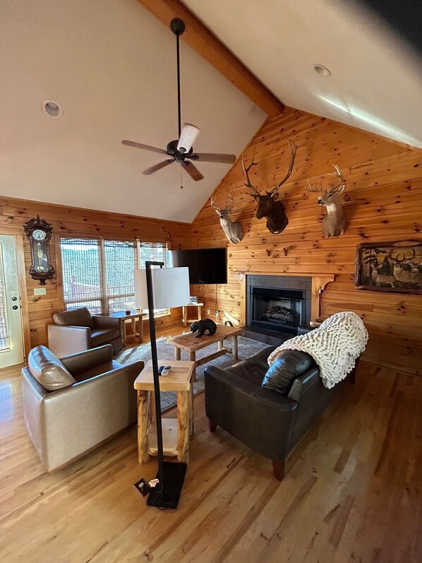 Smart TV, fireplace, video games, foosball