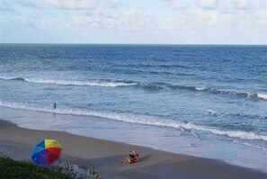 On the beach, white sand