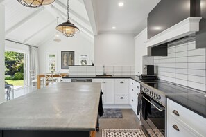 Fridge, microwave, dishwasher, coffee/tea maker