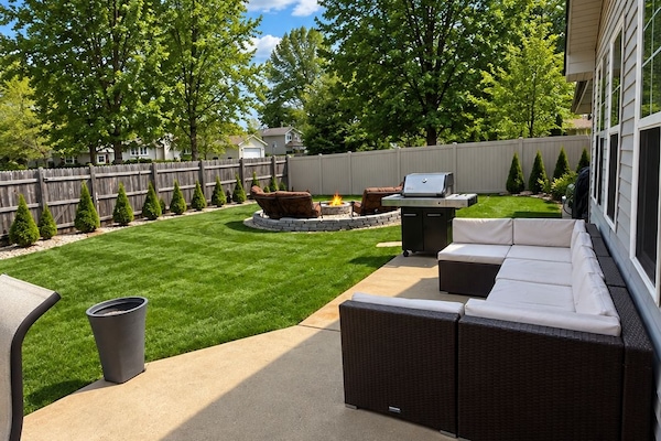 Exterior patio seating area