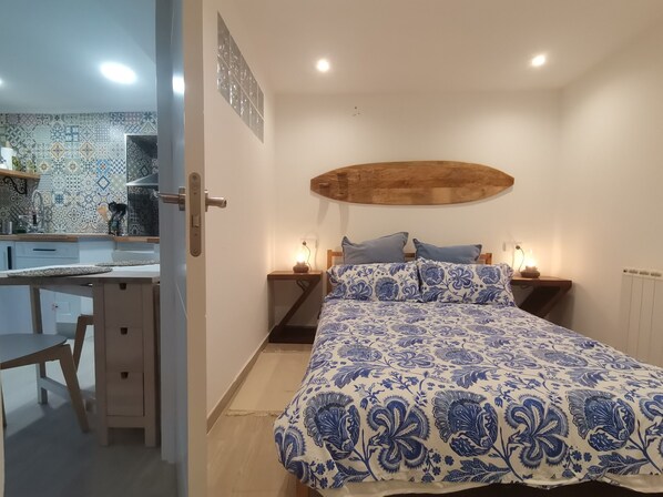 1 bedroom, iron/ironing board, bed sheets