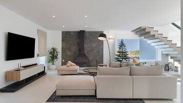 TV, fireplace, ping pong