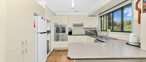 Fridge, microwave, oven, toaster