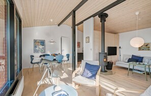 Smart TV y chimenea 