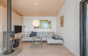 Smart TV y chimenea 