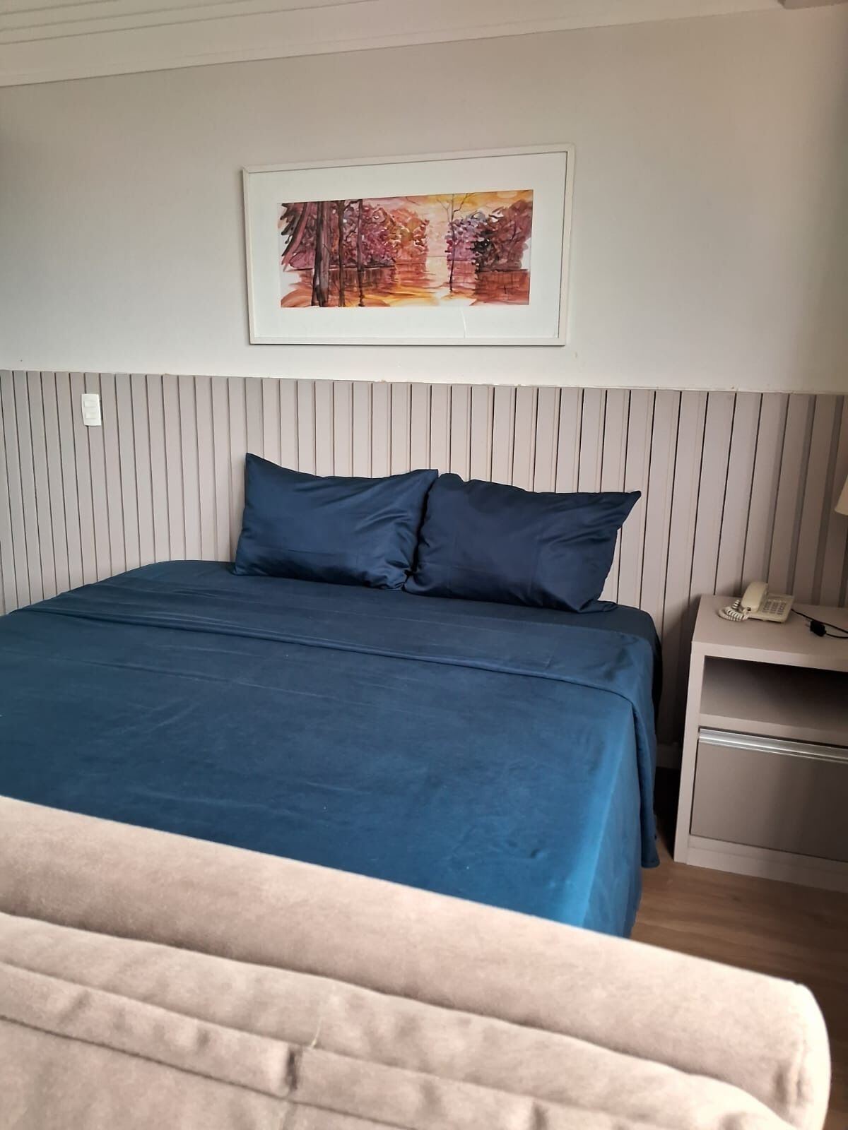 1 غرفة نوم وستائر تعتيم ومكواة/لوح كي وواي فاي مجانًا