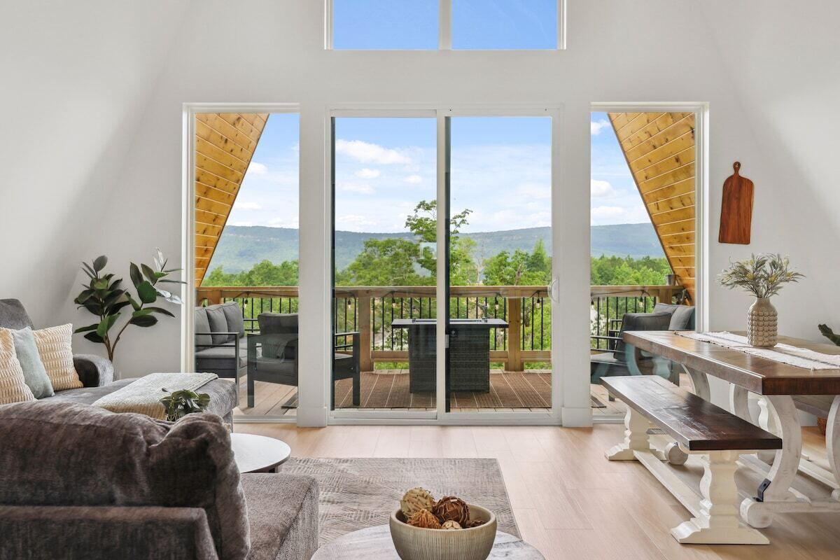 Smart TV, fireplace, foosball