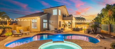 Outdoor pool, a heated pool