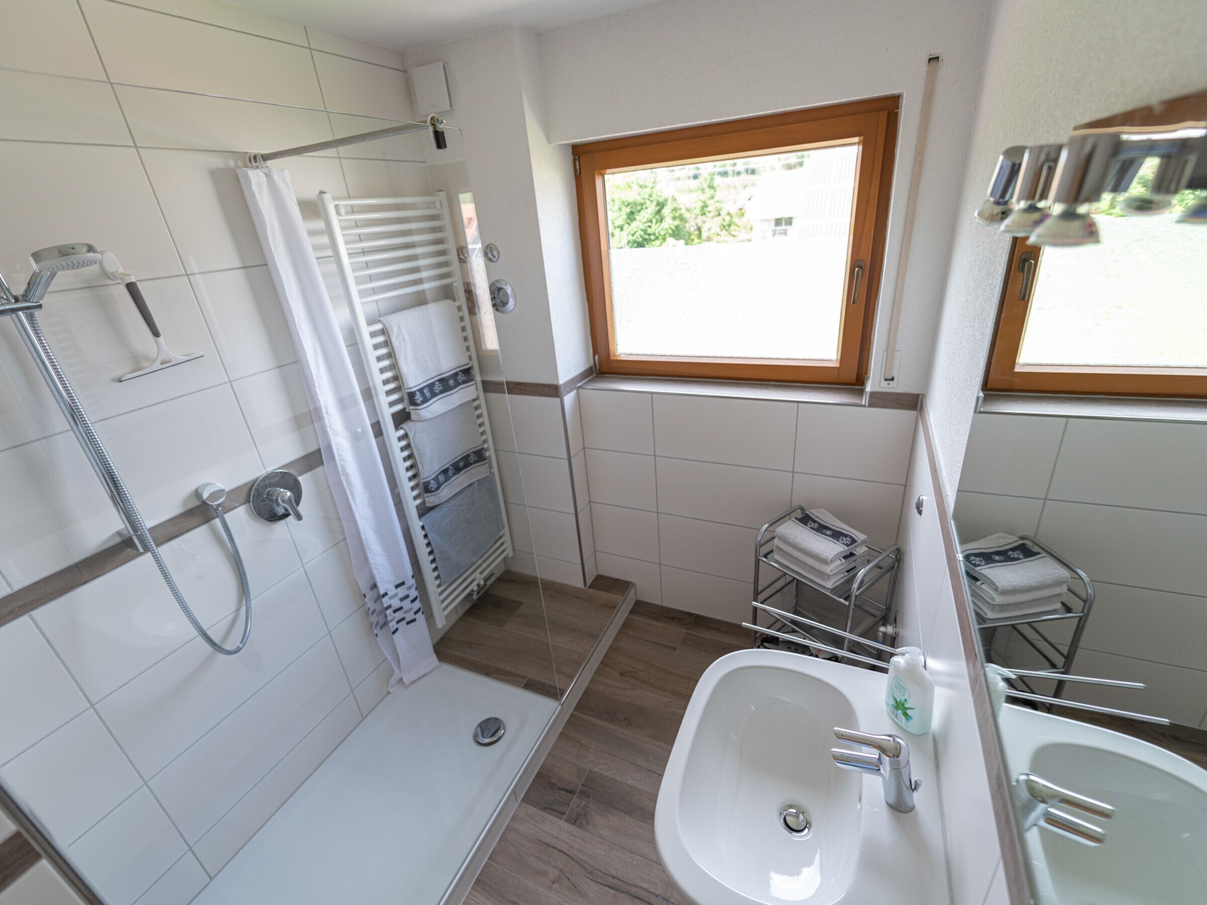 Dusche, Haartrockner, Handtücher