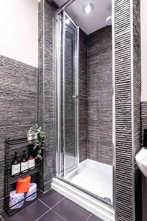 Dusche, Haartrockner, Handtücher
