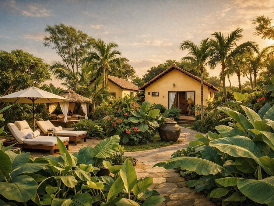 Standard Bungalow, Garden View | Dilengkapkan perabot secara berasingan, meja, ruang kerja komputer riba