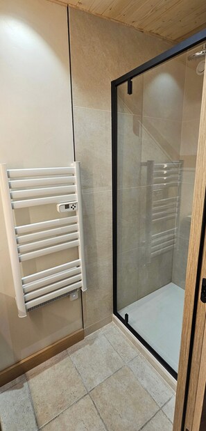 Shower, hair dryer, soap, toilet paper - New: renovated chalet for rent near Gérardmer mountain view enclosed grounds (Gerbépal)