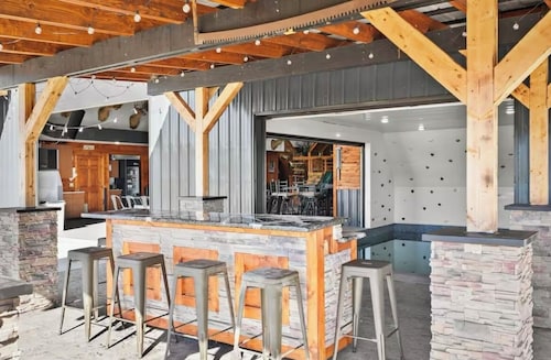 Barn! Pool w/ Rock Climbing Wall! Indoor BBall/Pickleball Court + Playground!