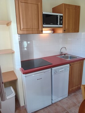 Fridge, microwave, stovetop, dishwasher
