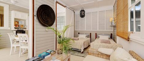 1 bedroom, iron/ironing board, bed sheets