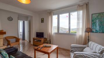 Televisie en een open haard