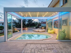 Indoor pool, a heated pool