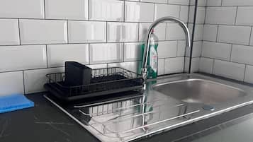 Fridge, microwave, oven, electric kettle