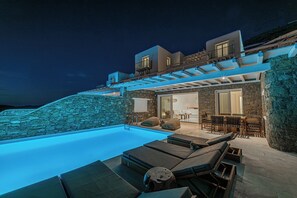 Outdoor dining - Anthis Villa Athena,private infinity pool! (Mykonos)