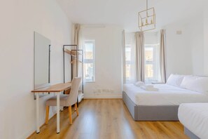 2 bedrooms, desk, iron/ironing board, WiFi